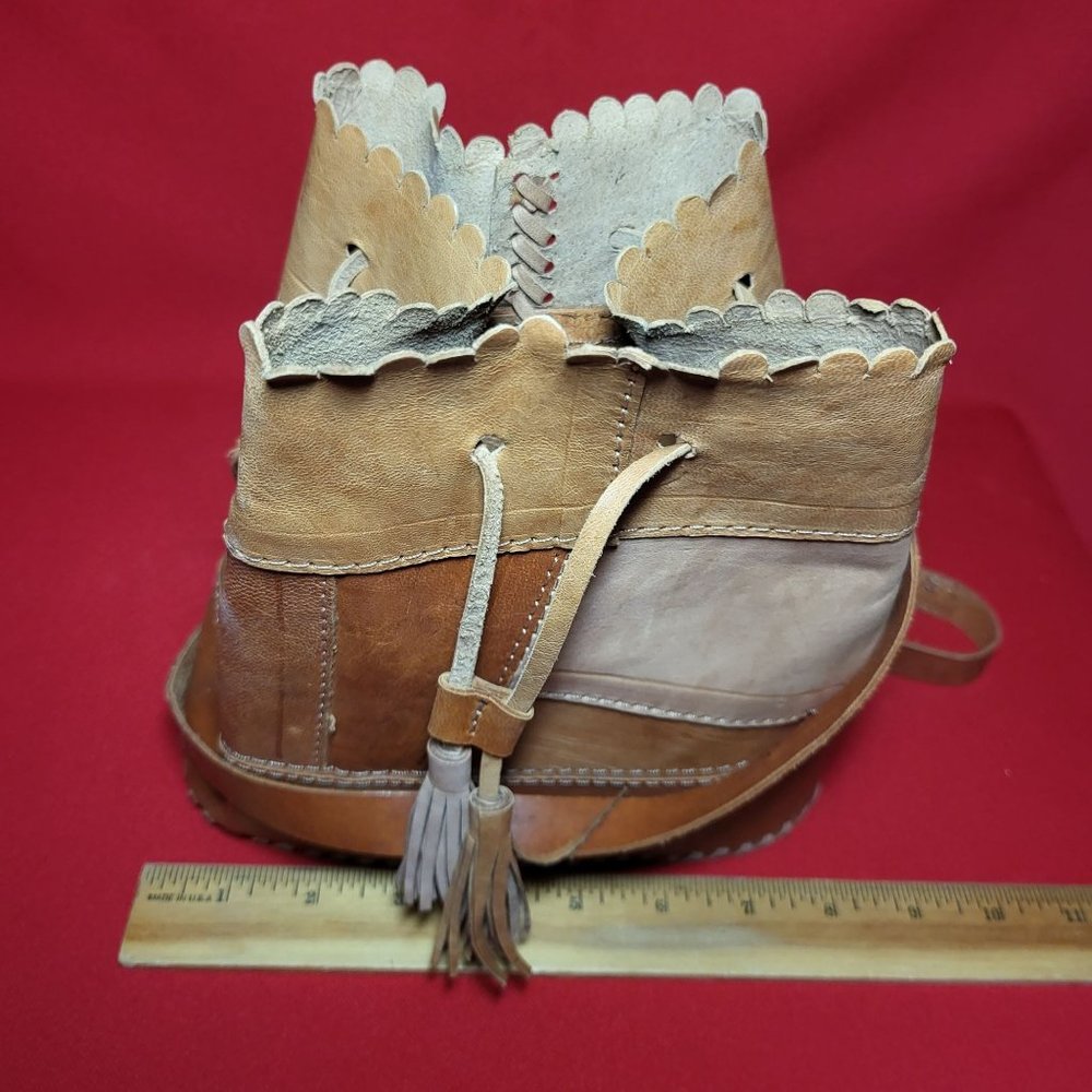 Leather Patchwork Shearling Bucket Shoulder Cross… - image 7